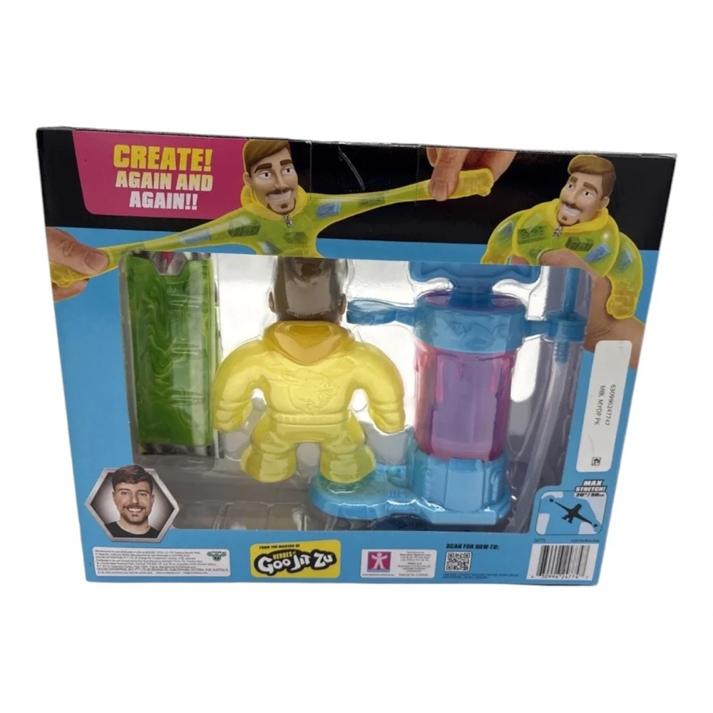 MrBeast Lab Creation Station Kids Yellow Stretchy Figure DIY Kit Damaged Box